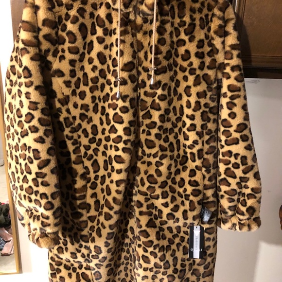 guess reversible jacket with faux fur